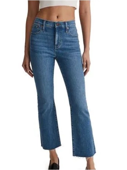 Madewell Mid-Rise Kick Out Jeans Size 26 Medium Wash Cropped Flare